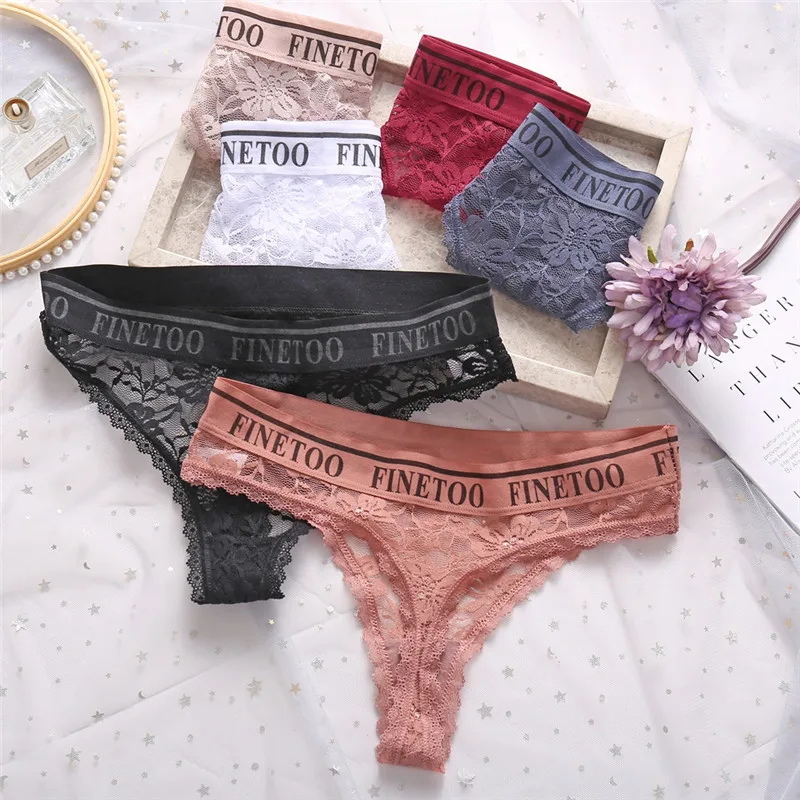 

Women Panties Lace Floral Letter Thong Sexy Girls Briefs Lingerie M-XL G-String Women Thongs Female Underwear Underpants