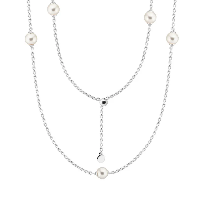 Светящиеся Изящные капельки из стерлингового серебра 925 пробы ожерелья-цепочки