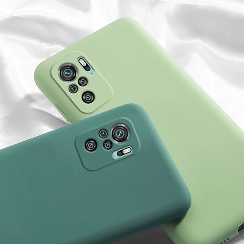 Liquid Silicone Phone Case For Xiaomi Redmi note 10 11 note 10s 9 Pro 9S Luxury Soft Full Lens Camera Protector Soft Cover