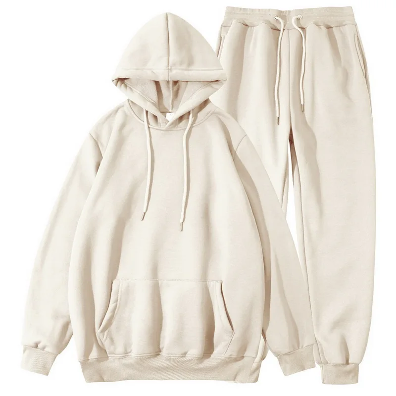 Комплект из двух предметов свитшот с капюшоном для мужчин и женщин спортивная