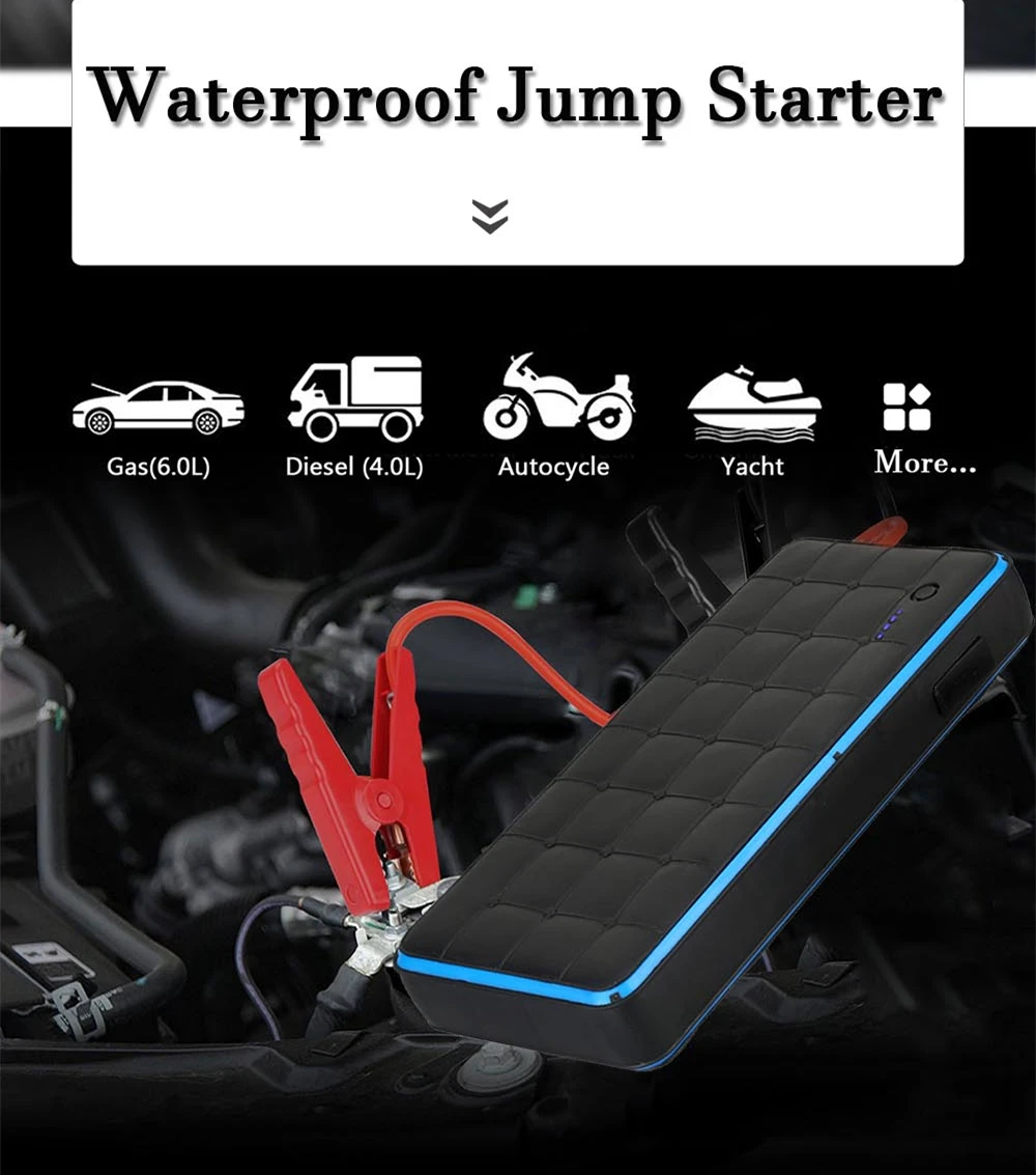 

IP65 Waterproof 12V 1000A Car Jump Starter Power Bank Portable Starting Device Car Charger For Petrol 8.0L Diesel 6.0L