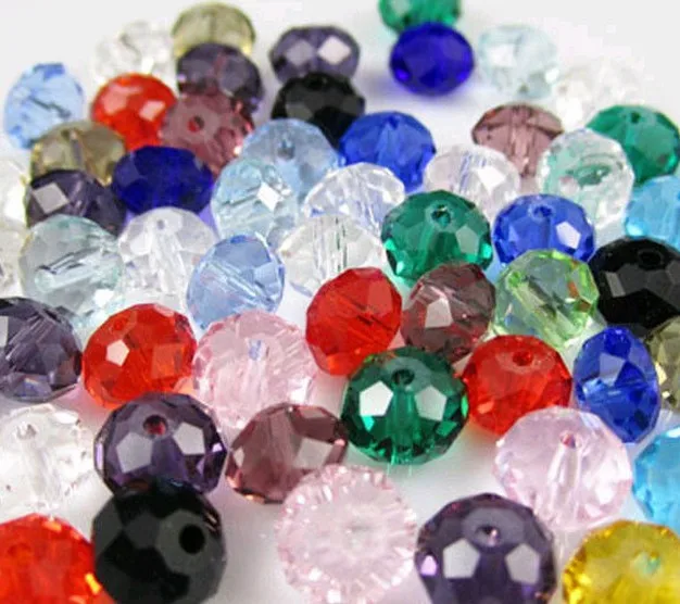 

3*4mm 1000pcs Whg3ack Mixed Color Faceted Quartz Rondelle glass Beads necklace Bracelet DIY spacer hot Findings crystal