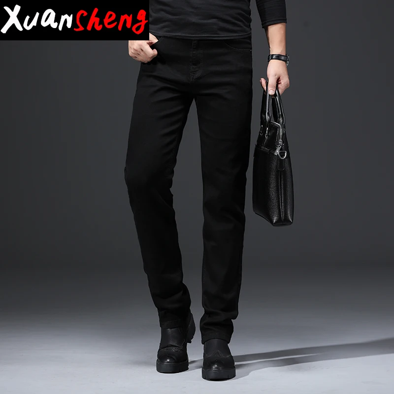 Мужские прямые джинсы Xuan Sheng классические Стрейчевые повседневные уличные Осень