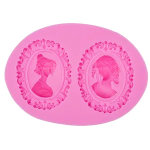 Новое прибытие голова портрет силиконовые формы для торта инструменты для украшения тортов из мастики инструменты для приготовления пищи Forma De Silicone D344