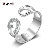 kinel geometric cz rings 925 sterling silver rings for women open stackable ring silver 925 jewelry minimalist fine jewellery