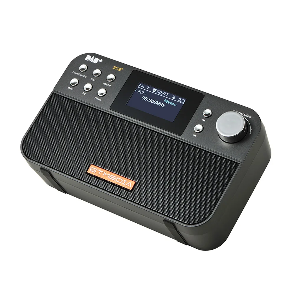 GTmedia Z3 DAB+ FM цифровое радио портативный USB Перезаряжаемый Аккумулятор с двумя динамиками 2,4 ''TFT-LCD черно-белый дисплей