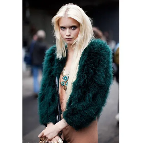 Dark Green TOPFUR черная шуба из натурального меха женская меховая куртка пальто из натурального меха женская кожаная куртка с мехом винно-Красного цвета пальто короткого размера плюс - Цвет: Dark Green