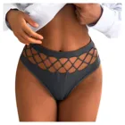 Женское нижнее белье с вырезами в европейском стиле, эластичное нижнее белье, Соблазнительные трусики-стринги со средней талией