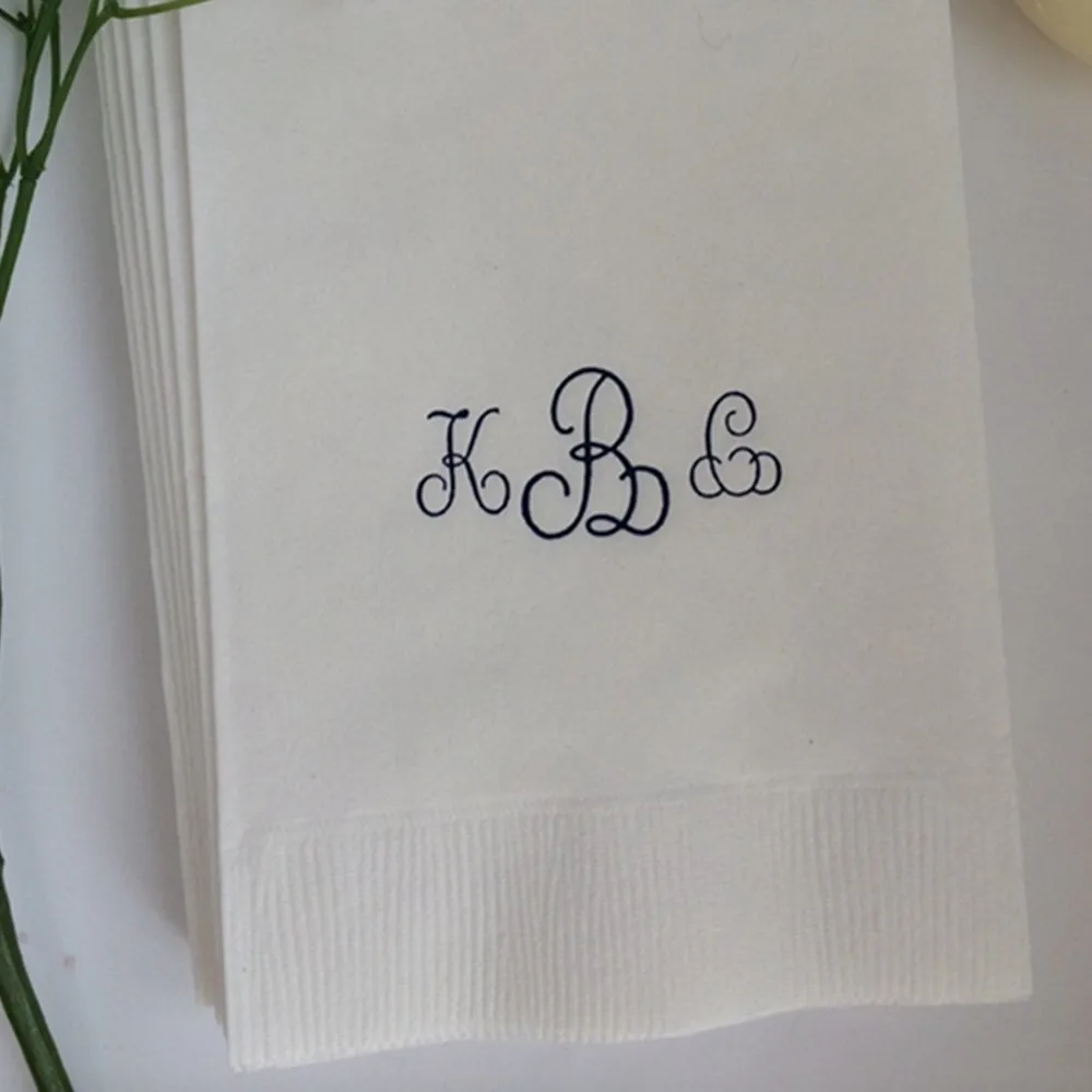 S Paper Dinner Napkins Wedding Favors Hostess Gift Party Engagement Monogram Birthday Bar Bat