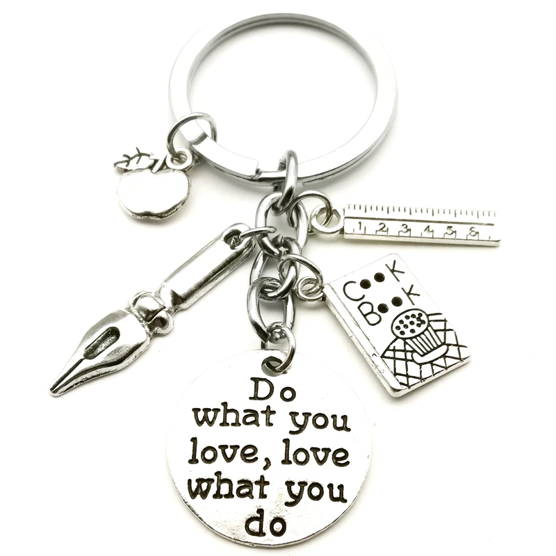 Новинка брелок для учителя ручка треугольная линейка книга с яблоком аксессуары