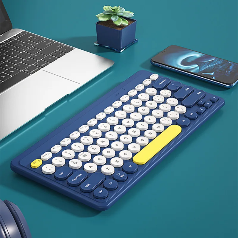 

2,4G Беспроводная + Bluetooth-совместимая Двухрежимная клавиатура для Macbook планшета iPad телефона Бесшумная Bluetooth-совместимая клавиатура