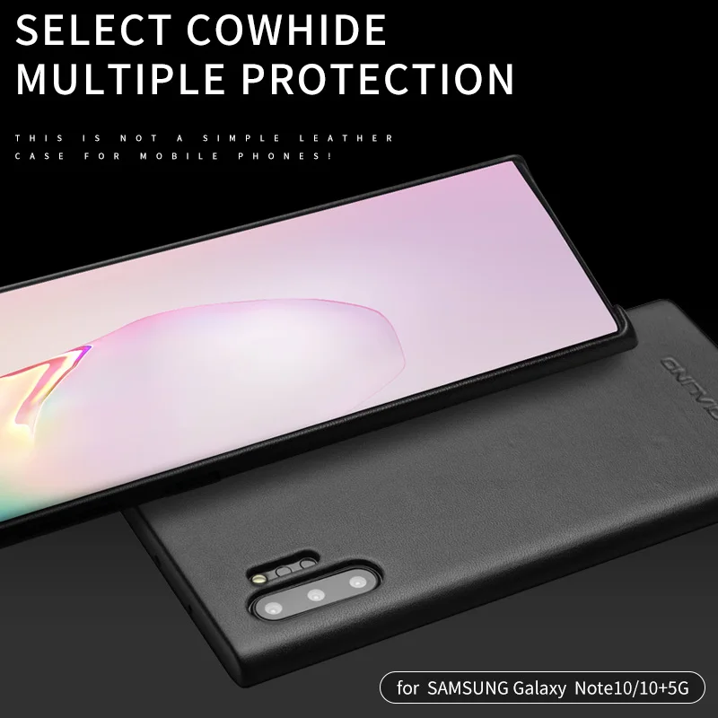 QIALINO модный тонкий чехол из натуральной кожи для Samsung Galaxy Note 10 роскошный ультра