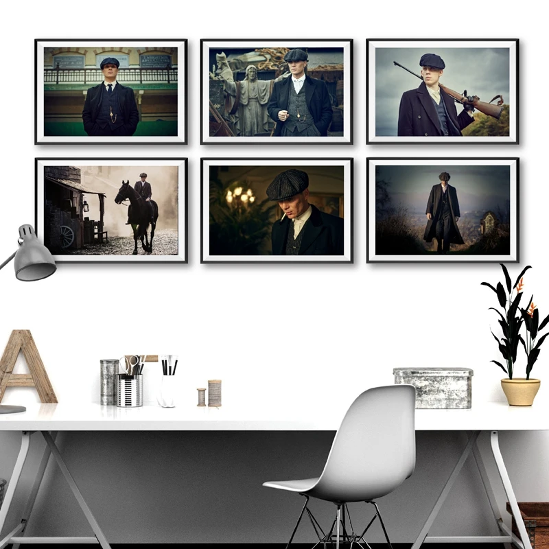 Posters and Prints Peaky Blinders Cillian Murphy TV Show Poster Wall Art Canvas Painting Picture for Living Room Home Decor | Дом и сад