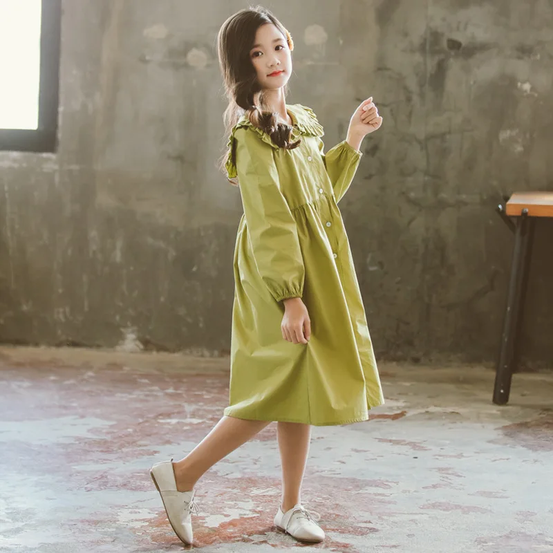 Брендовое платье для девочек принцессы подростков осенние платья маленьких