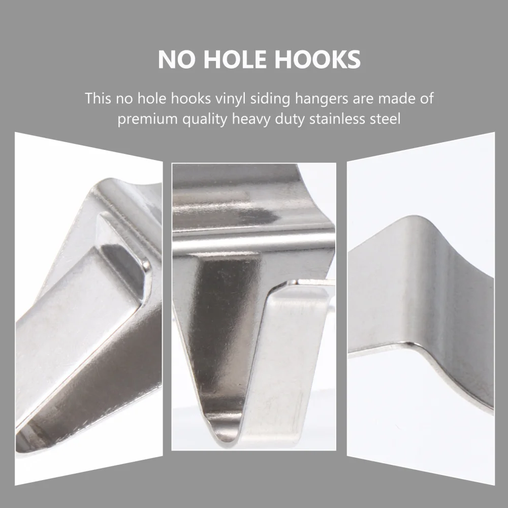 

5pcs Vinyl Side Hook Stainless Steel S-shaped Hook Wall Siding Hook