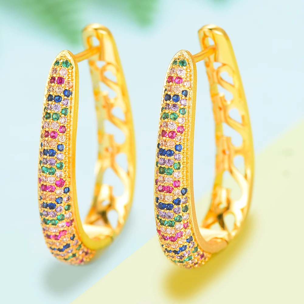 Женские крупные серьги кольца GODKI разноцветные массивные свадебные с