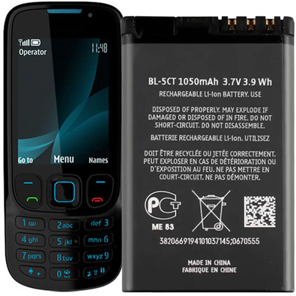 Аккумулятор BL-5CT для Nokia 6303 Classic запасная часть ремонта | Мобильные телефоны и