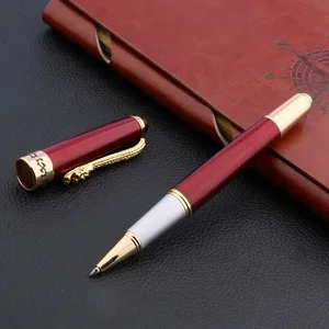 Jinhao 1200 металлическая красная волнистая Золотая офисная подарочная ручка с роллерболом