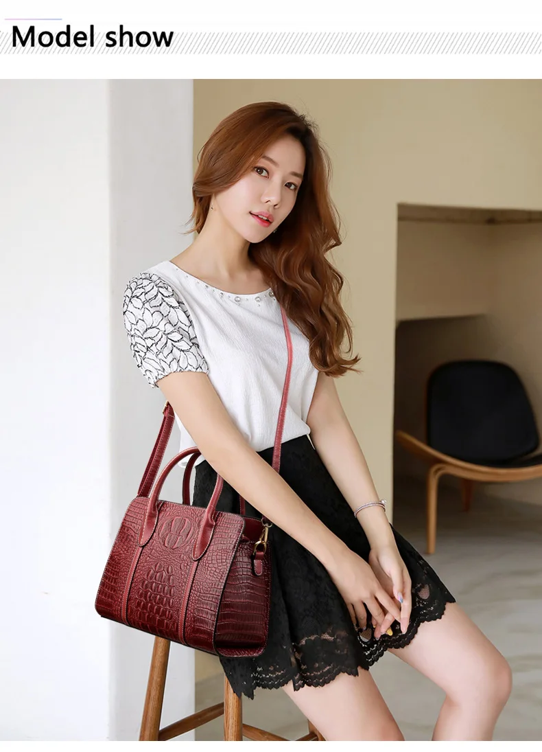 Brand luxury handbags women bags designer crocodile pattern lady handbag fashion shoulder crossbody bags for women tote bag