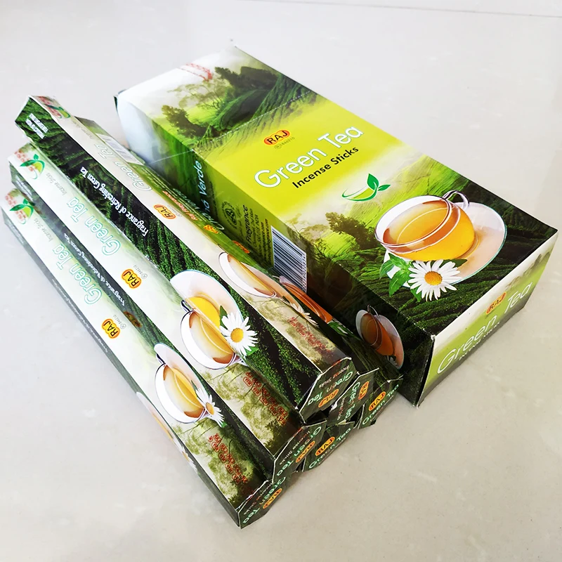 Одна маленькая коробка тибетская палочка благовония зеленый чай Индиана ручная