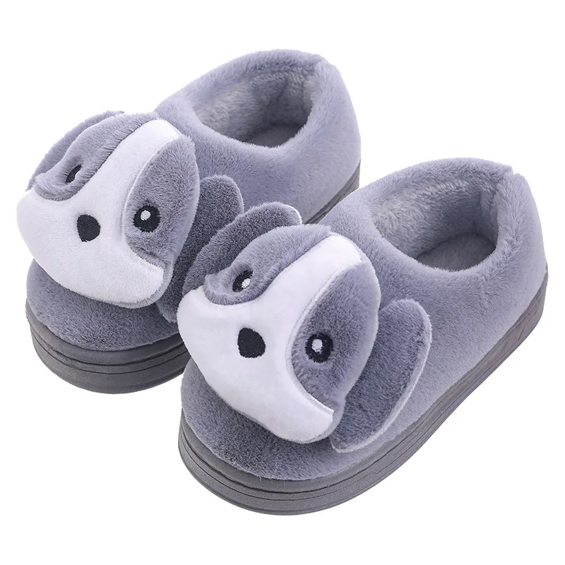 Winter Home Slippers Kids Girls Flip Flop Baby Boys Fur Slides Cotton Indoor Toddler Shoes Warm Fluffy Children House Slipper
