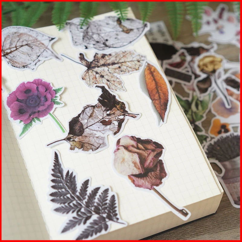 Сушеные цветы оставляют винтажный персонализированный альбом для стикеров