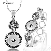 interchangeable 18mm ginger snap button jewelry set pendants necklace and bracelet nn 270 vocheng