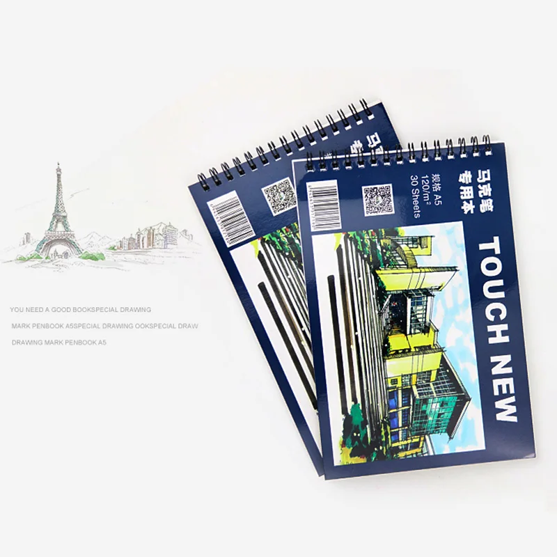 

TOUCHNEW Proffessional Sketch Painting Marker Paper A5 Marker Pad 30 Sheets No Penetration Paper Drawing Album For Art Supplies