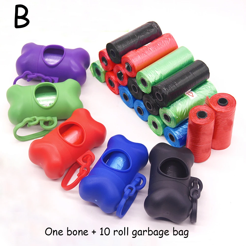 1 шт. мешок для мусора корма собак кости Форма коробка + 10 рулонов (/550 шт) уличная