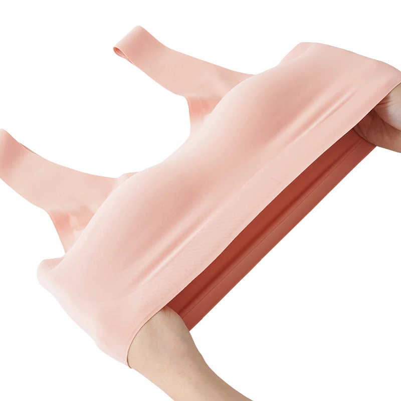 SofbeauForY Light Air Inner Cup Underwear Integrated Bra One Piece Seamless Bra Black Technology Non-sense Vest Women