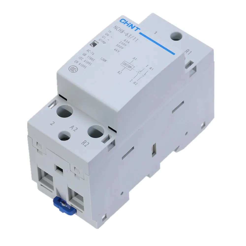CHNT NCH8-63/11 2-полюсный 63A 1NO 1NC контактор DIN-рейки бытовые модульные замыкатели
