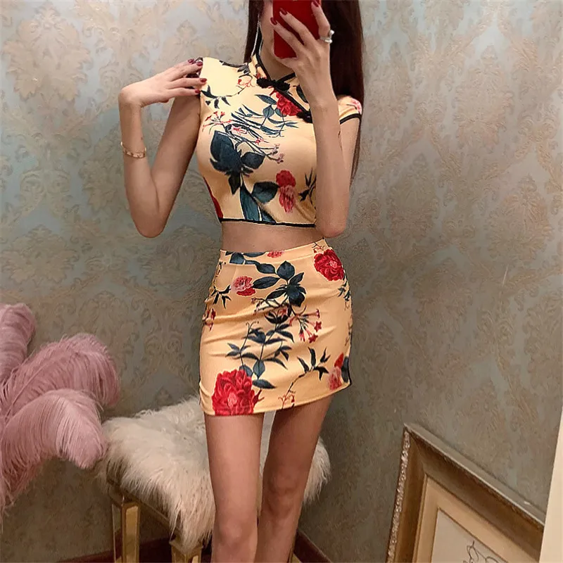 Новый Улучшенный комплект Чонсам в стиле ретро из 2 предметов 2019 модные вечерние