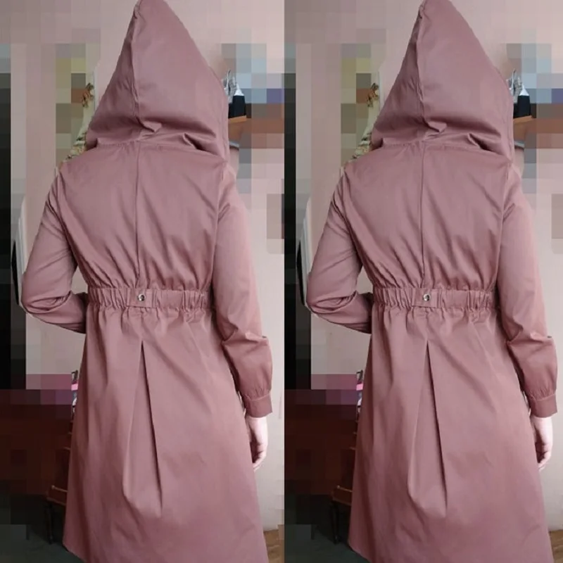 Тренчкот длинный Классический женский Повседневная тонкая ветровка длинное