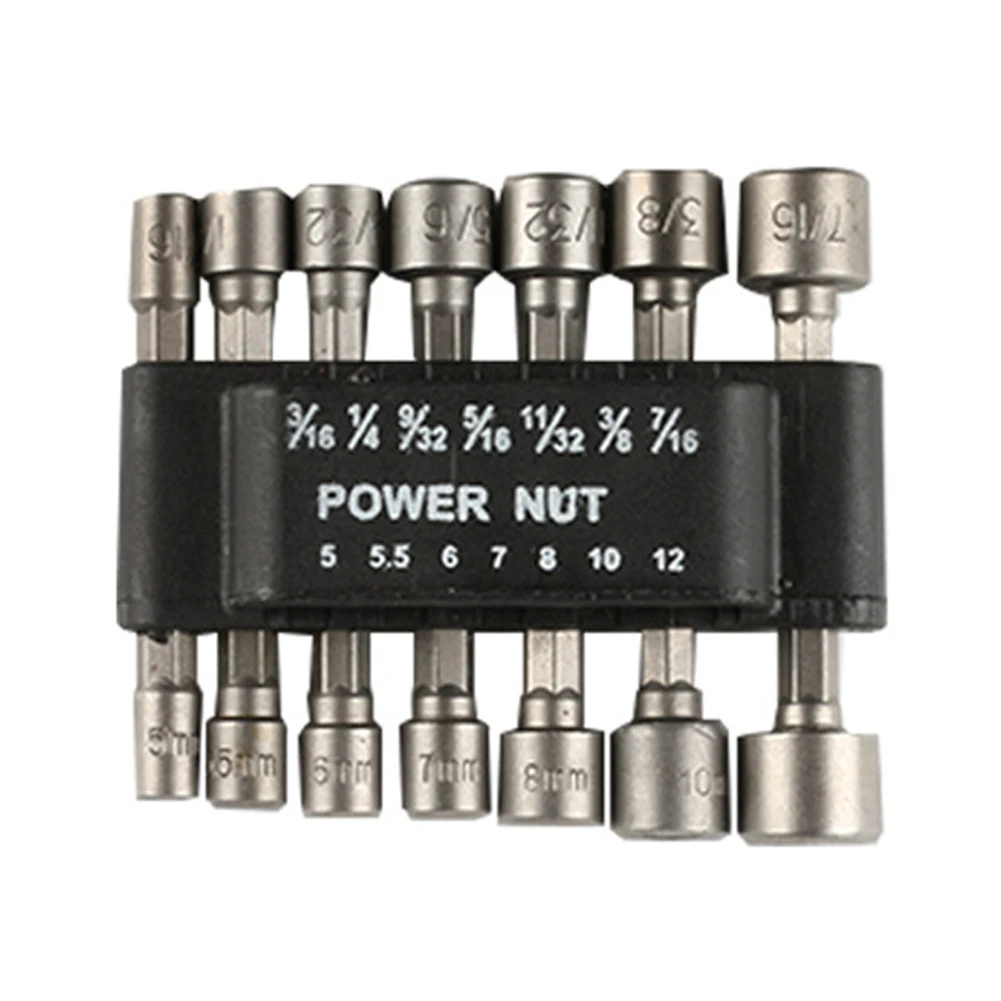

14pcs Professional Socket Nut Driver Set Metric Socket Wrench 1/4" Hex Shank Power Tools for Power Drills and Impact Drivers