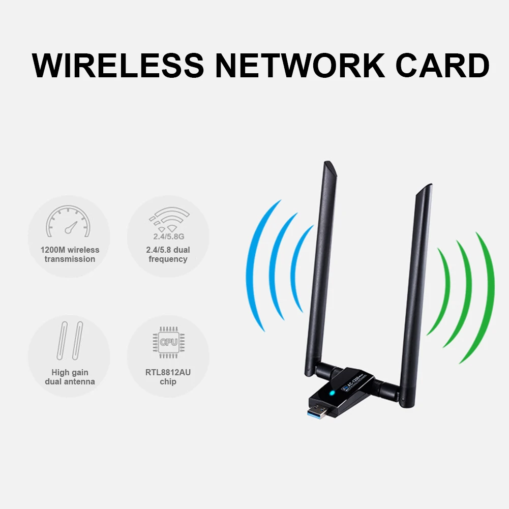 brand new usb 3 0 wifi receiver dongle 1200m rtl8812au gigabit network card 2 45 8ghz dual band wireless adapter dongle free global shipping