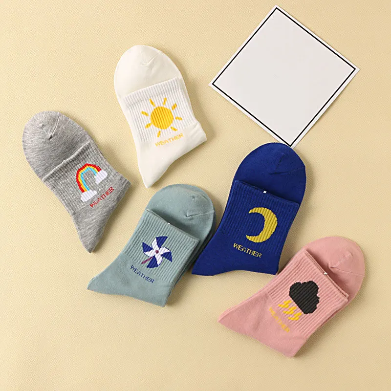 Новинка модные женские носки длинные с принтом в Корейском стиле милые хлопковые