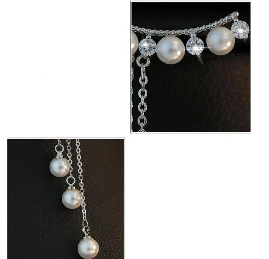 

925 Sterling Silver Pearl Tassel Long Drop Earrings For Women Wedding Jewelry Sterling-silver-jewelry pendientes Brincos