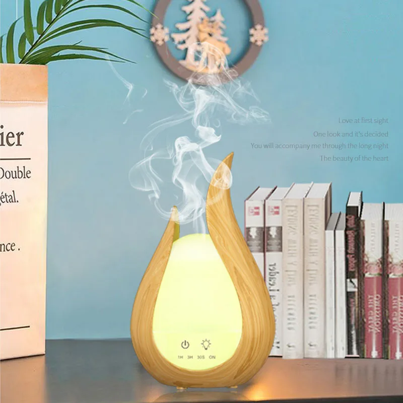 Ultrasonic Intelligent Aroma Air humidifier ESSential Oil Diffuser wood grain 7 Color LED Night light Water droplets design | Бытовая