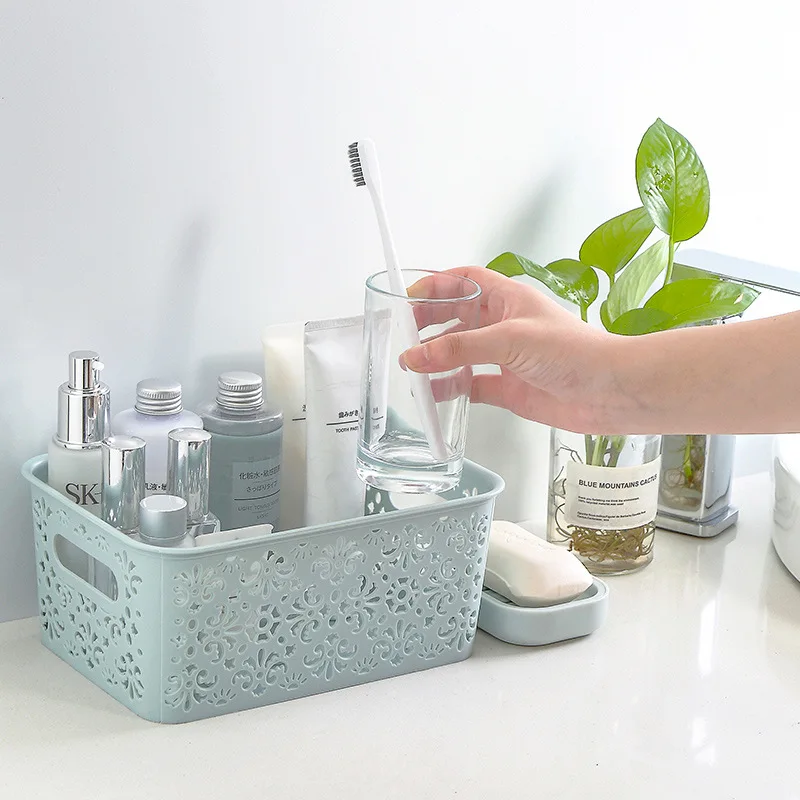 

Plastic Cosmetics Storage Box Hollow Drawer Desk Storage Rack Desktop Skin Care Storage N9N005B115