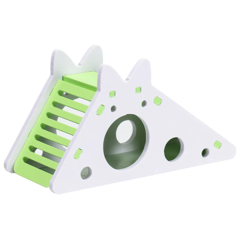 

Hamster Hideout Cute Hamster Exercise Toy Wooden Hamster House with Ladder Slide for Guinea Pig Hamster Accessories Hamster Cage