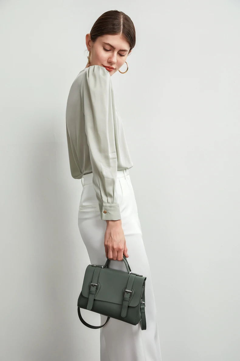 

93% Silk 7% Spandex Women's Shirt Sexy V Neck Long Sleeves Ruched Elegant Fashion Blouse Tops Camisas