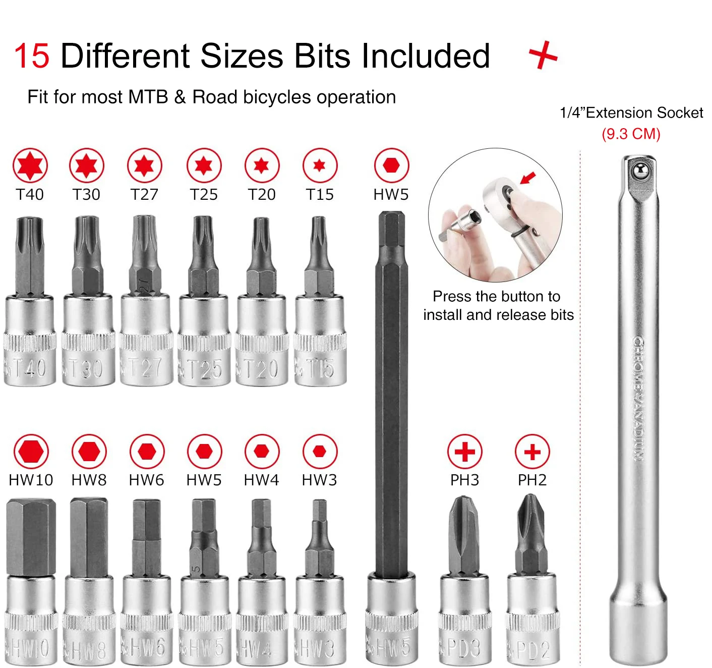 

Bicycle Tools 1-25 NM Bike Ratchet Torque Wrench Kit Multifunction Bicycle Repair Tools Hexagon Key Set Cycling Tools