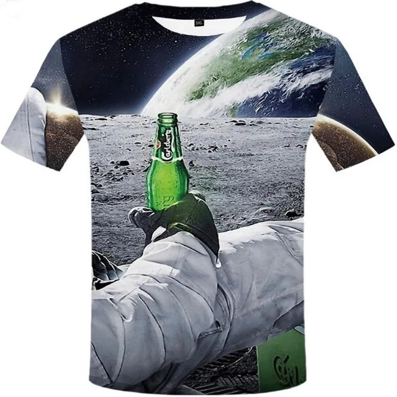 

Novelty 3D T-shirt Men Can Beer Printed Hip Hop Round Neck Short Sleeve Harajuku Women's Top Tee Oversized Men's
