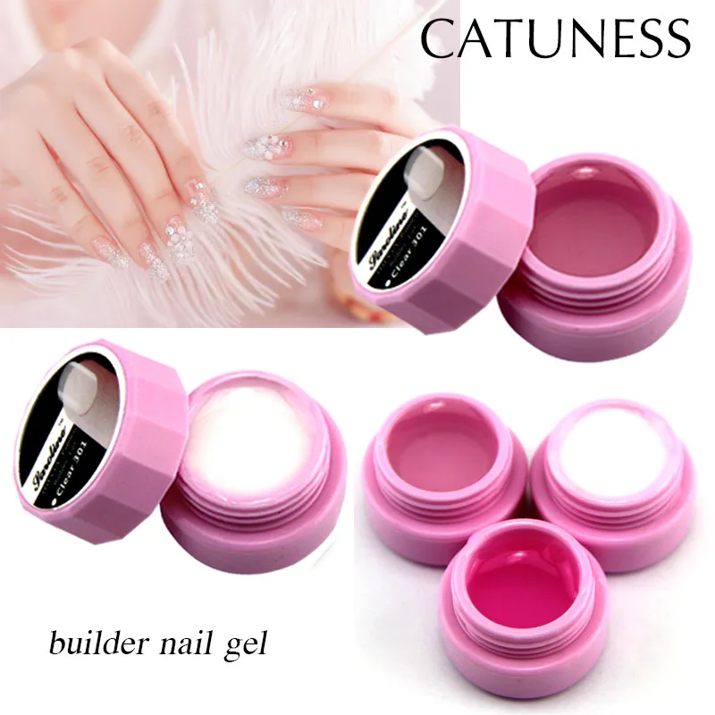 CATUNESS замочить от УФ прозрачный розовый белый строитель клей гель продлевающий