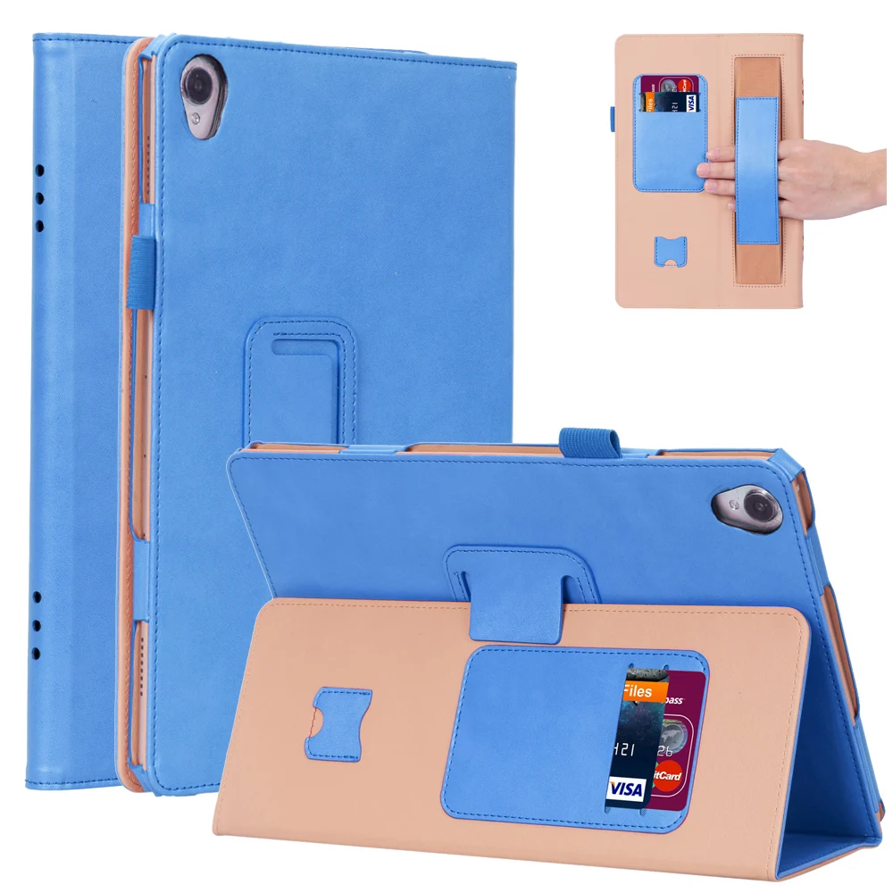 Умный чехол из воловьей кожи с магнитным ремешком для Huawei Mediapad M6 откидной