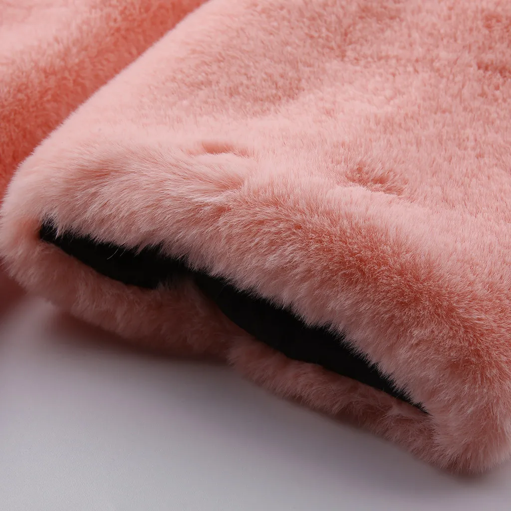 Winter Women Faux Fur Coat Solid Long Sleeve Jacket Cardigan Pock Overcoat Warm Outwear Yellow Pink Blue Wine Black Fur Coat