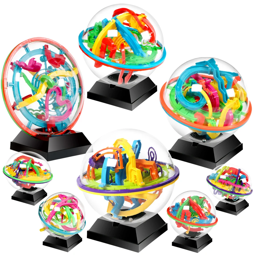 3D Magical Intellect Maze Ball 99/100/158/299steps,IQ Balance Magnetic Ball Marble Puzzle Game for Kid and Adult Toys images - 6