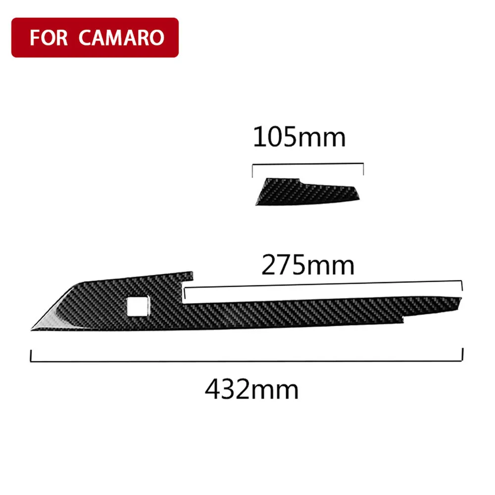 

2pcs Carbon Fiber Stickers Car Interier Decoration Central Control Frame Strip For Chevrolet Camaro Trim Accessories