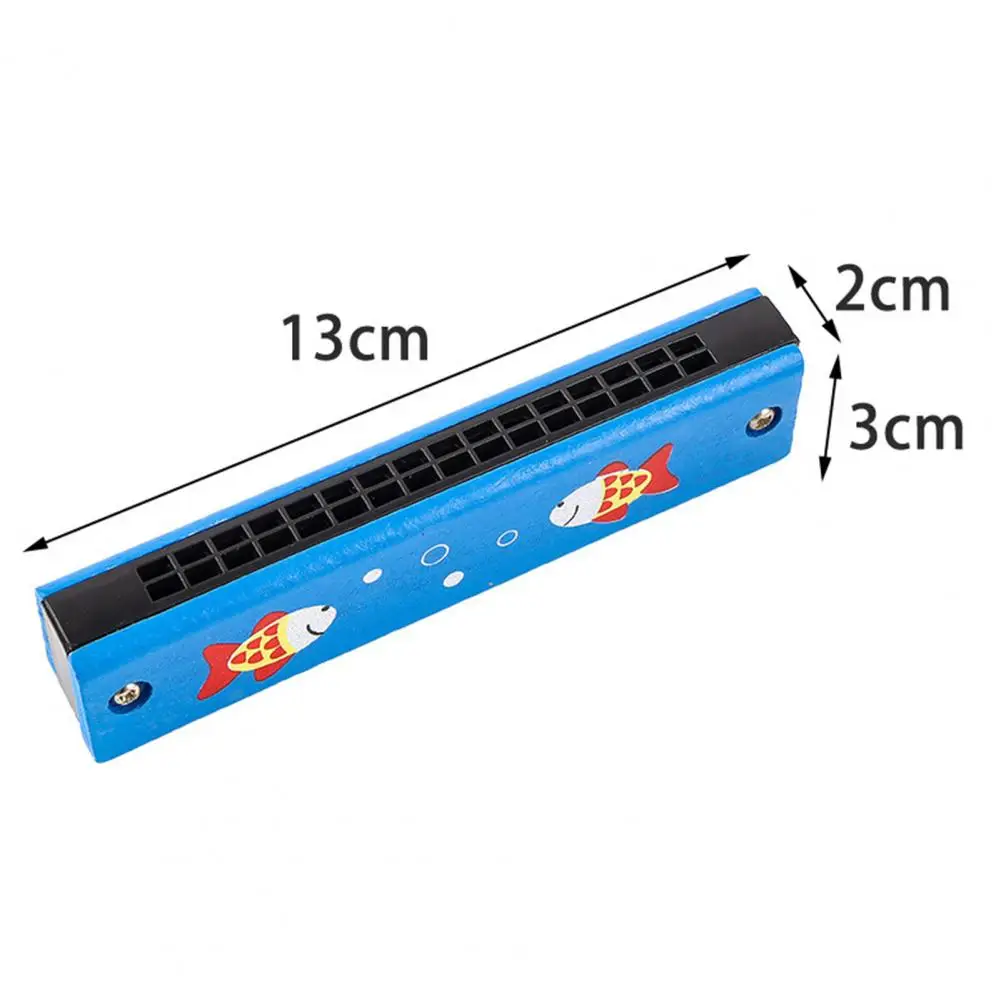 

Wooden Harmonica Toys for Children Musical Instruments 16 Holes Double-Row Blow Cartoon Color Woodwind Mouth Harmonica Melodica