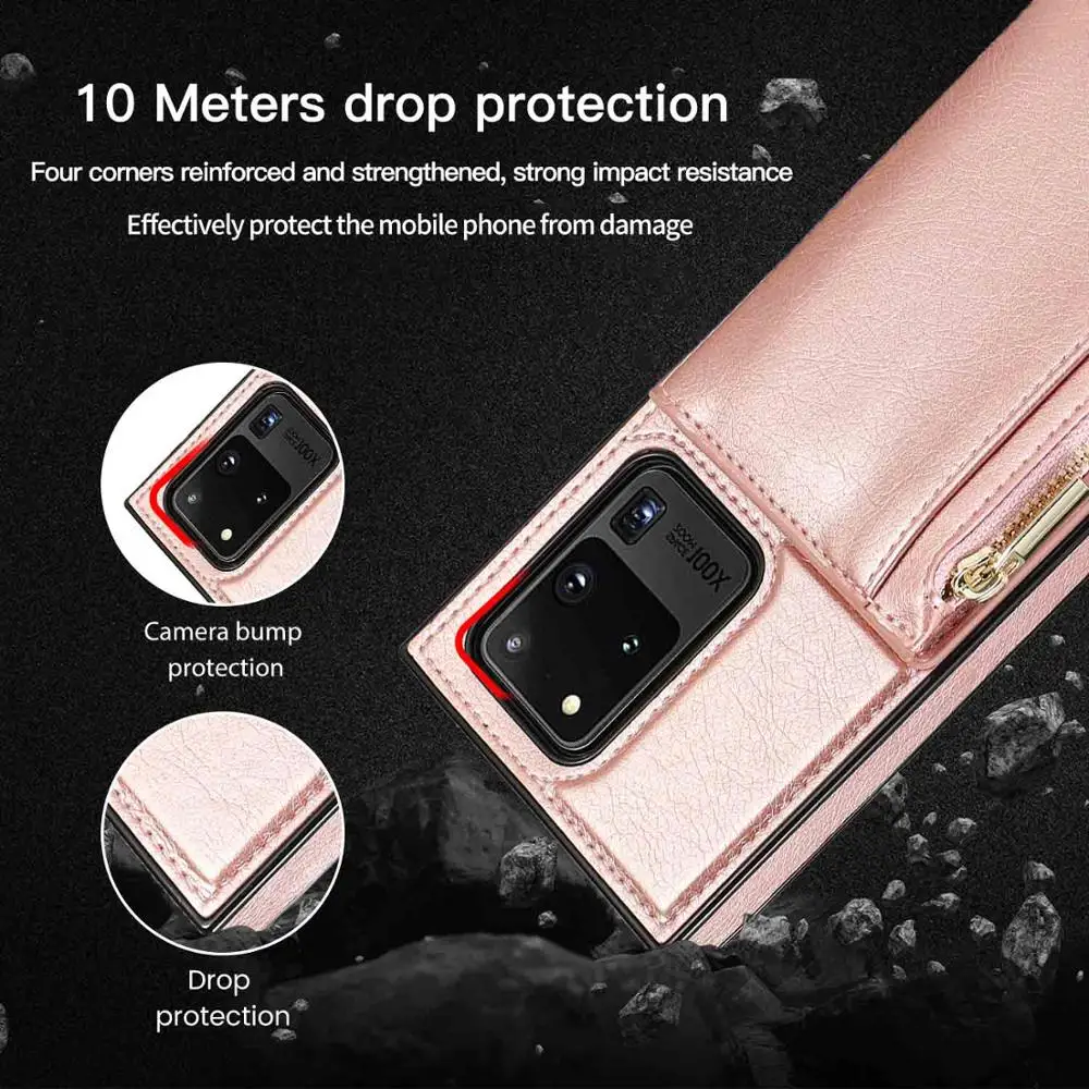 

Crossbody Wallet Phone Case For Samsung Galaxy S20 Plus Ultra S9 S10 Plus S10E Note 9 10 Pro A90 5G Case Cover